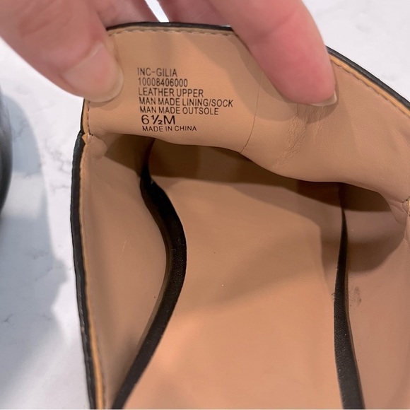 INC International Concepts Leather Black Gilia Horsebit Buckle Slip on Mules 6.5 - Picture 6 of 16